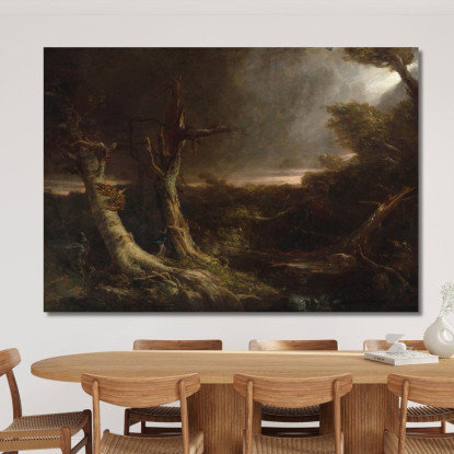 Tornado In Una Foresta Americana Thomas Cole tcl52 quadro stampato su tela