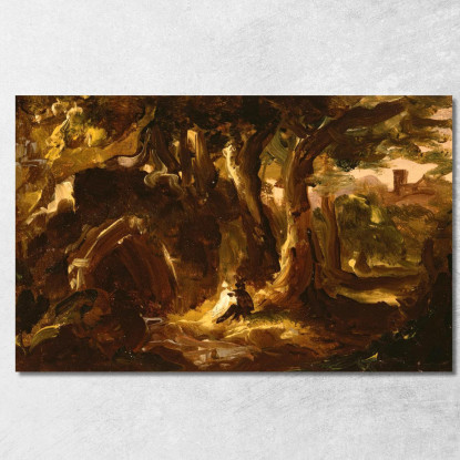 Paesaggio Boscoso Con Figure Thomas Cole tcl58 quadro stampato su tela