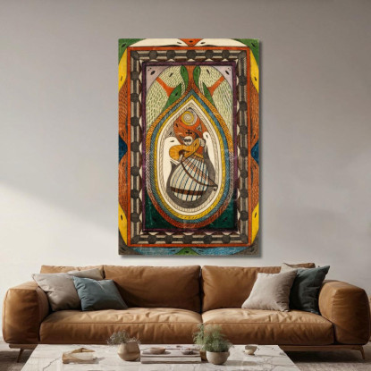 Musicante Adolf Wölfli awl26 quadro stampato su tela