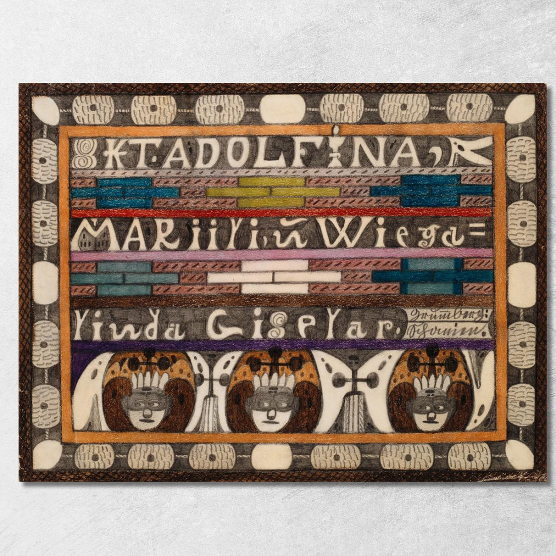 Santa Adolfina Mariili E Wiegalinda Giselar Adolf Wölfli awl40 quadro stampato su tela