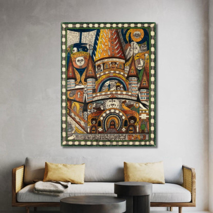 Cattedrale Di San Vincenzo A Berna Adolf Wölfli awl41 quadro stampato su tela