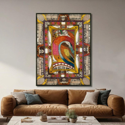 Sala Della Foresta Di Abeti Nella Città Gigante Sul Lago Haxen Adolf Wölfli awl43 quadro stampato su tela