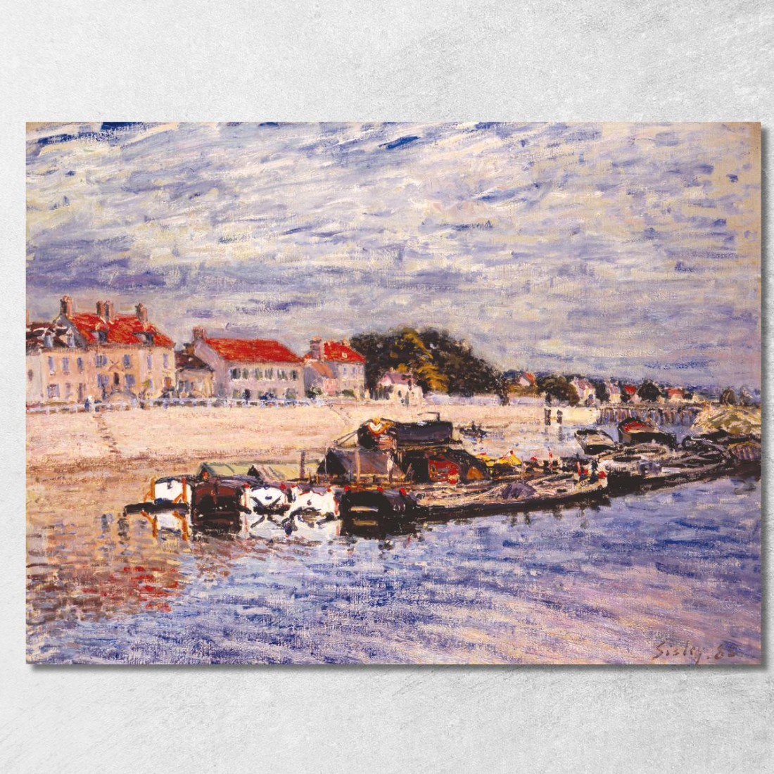 Chiatte Sul Loing A Saint-Mammès Alfred Sisley asi7 quadro stampato su tela