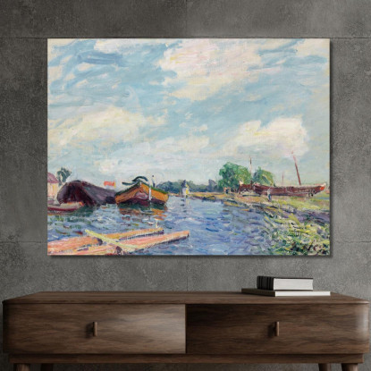 Canale Del Loing A Saint-Mammès Alfred Sisley asi12 quadro stampato su tela