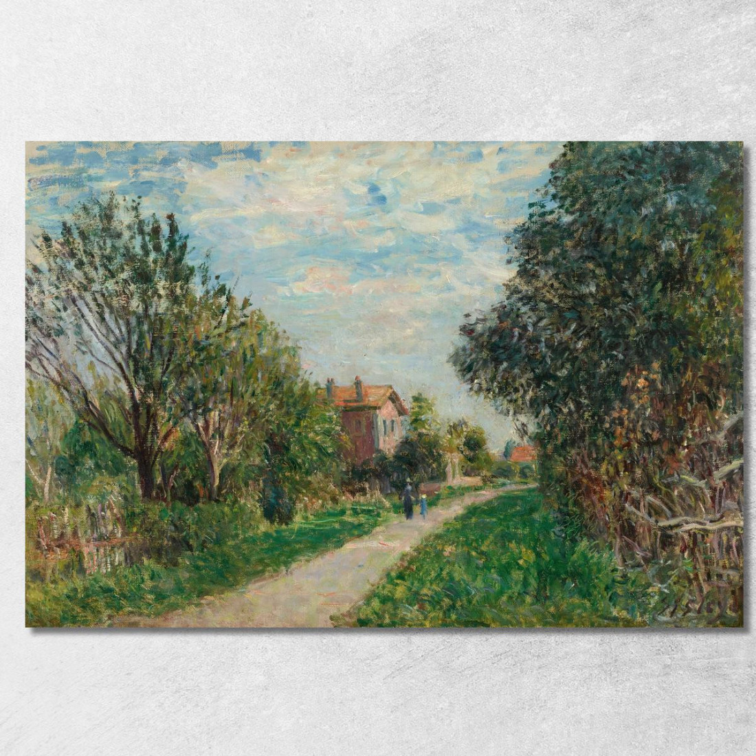 Donna E Bambino Sul Sentiero Dei Prati Sèvres Alfred Sisley asi17 quadro stampato su tela