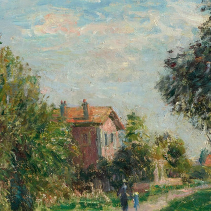 Donna E Bambino Sul Sentiero Dei Prati Sèvres Alfred Sisley asi17 quadro stampato su tela