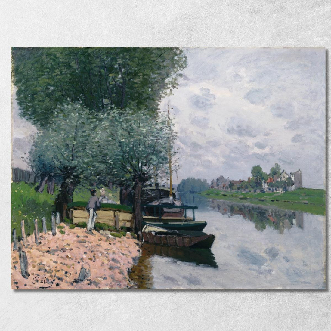 La Senna A Bougival – The Seine At Bougival Alfred Sisley asi32 quadro stampato su tela