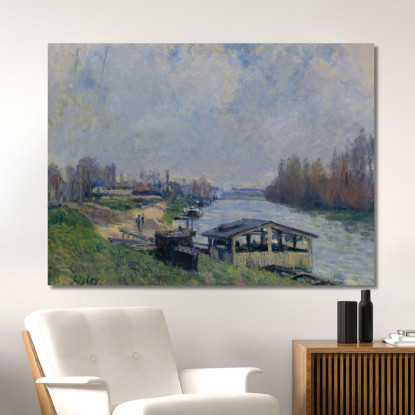 Il Lavatoio Di Billancourt Alfred Sisley asi41 quadro stampato su tela