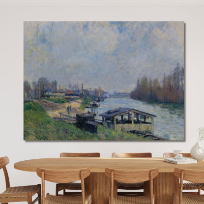 Il Lavatoio Di Billancourt Alfred Sisley asi41 quadro stampato su tela