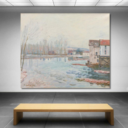 L'Inverno A Moret Alfred Sisley asi54 quadro stampato su tela