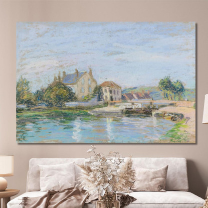 Case Sul Bordo Della Chiusa Di La Gazonne Alfred Sisley asi55 quadro stampato su tela