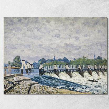 La Diga Di Molesey Hampton Court Alfred Sisley asi58 quadro stampato su tela