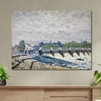 La Diga Di Molesey Hampton Court Alfred Sisley asi58 quadro stampato su tela