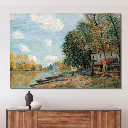 Moret - Le Rive Del Fiume Loing Alfred Sisley asi59 quadro stampato su tela