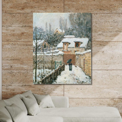 Neve A Louveciennes Alfred Sisley asi74 quadro stampato su tela