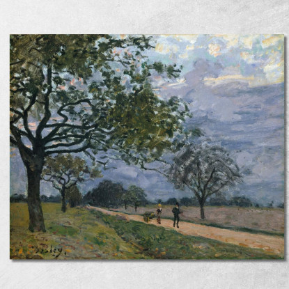 La Strada Da Versailles A Louveciennes Alfred Sisley asi85 quadro stampato su tela