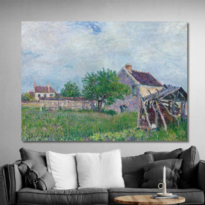 Vecchia Casetta Dal Tetto Di Paglia A Les Sablons Alfred Sisley asi91 quadro stampato su tela