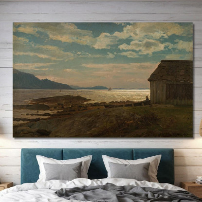 Da Ølvestranden Hardanger Amaldus Nielsen ani108 quadro stampato su tela