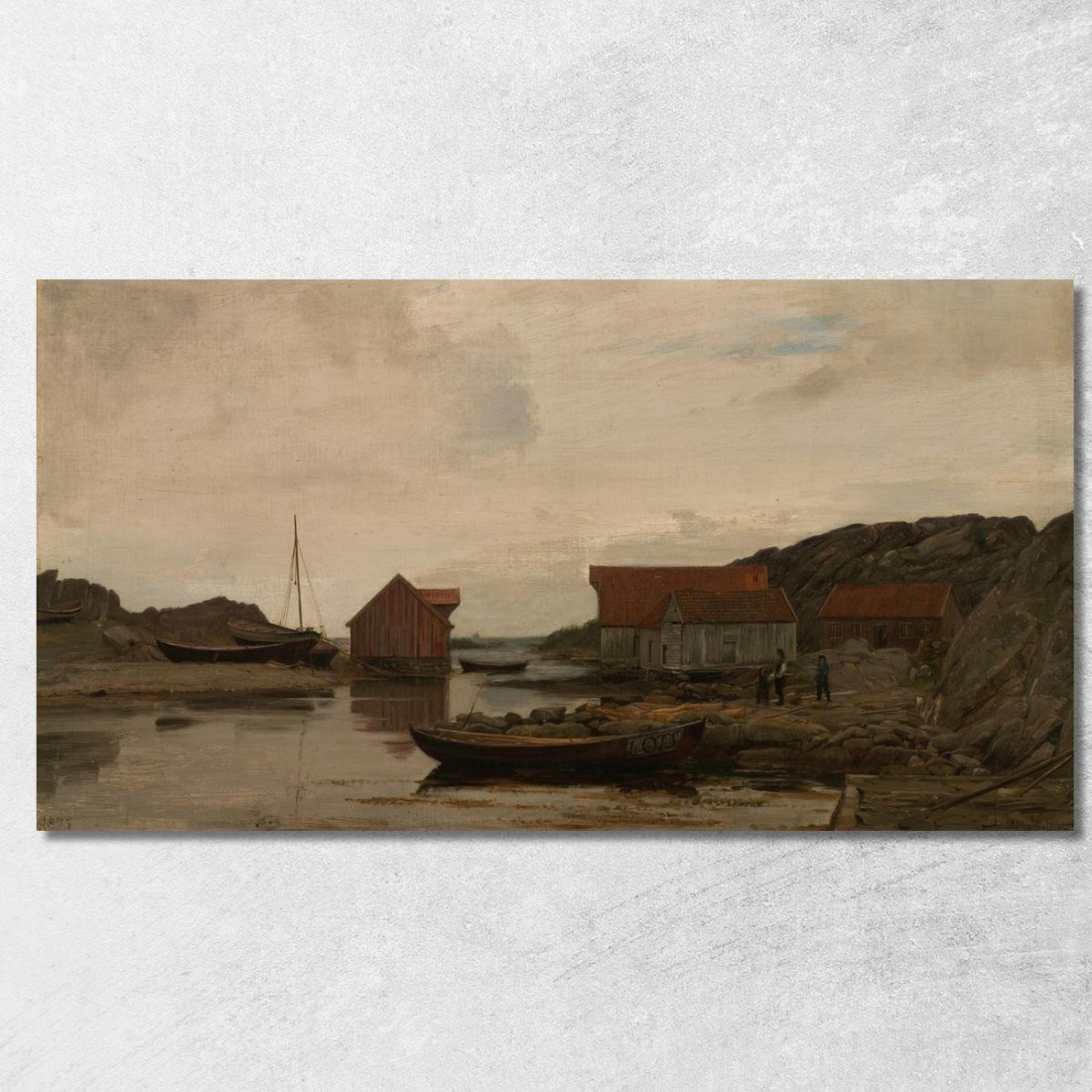 Tempo Piovoso Skudeneshavn Amaldus Nielsen ani127 quadro stampato su tela