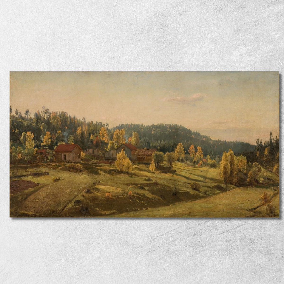 Autunno A Porsgrunn Amaldus Nielsen ani137 quadro stampato su tela Autunno A Porsgrunn Amaldus Nielsen ani137 quadro stampato su tela