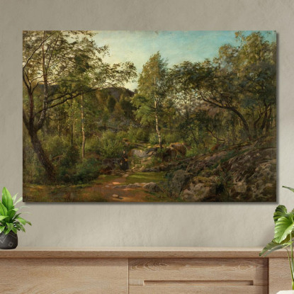 Ulvegildeskogen Mandal Amaldus Nielsen ani234 quadro stampato su tela