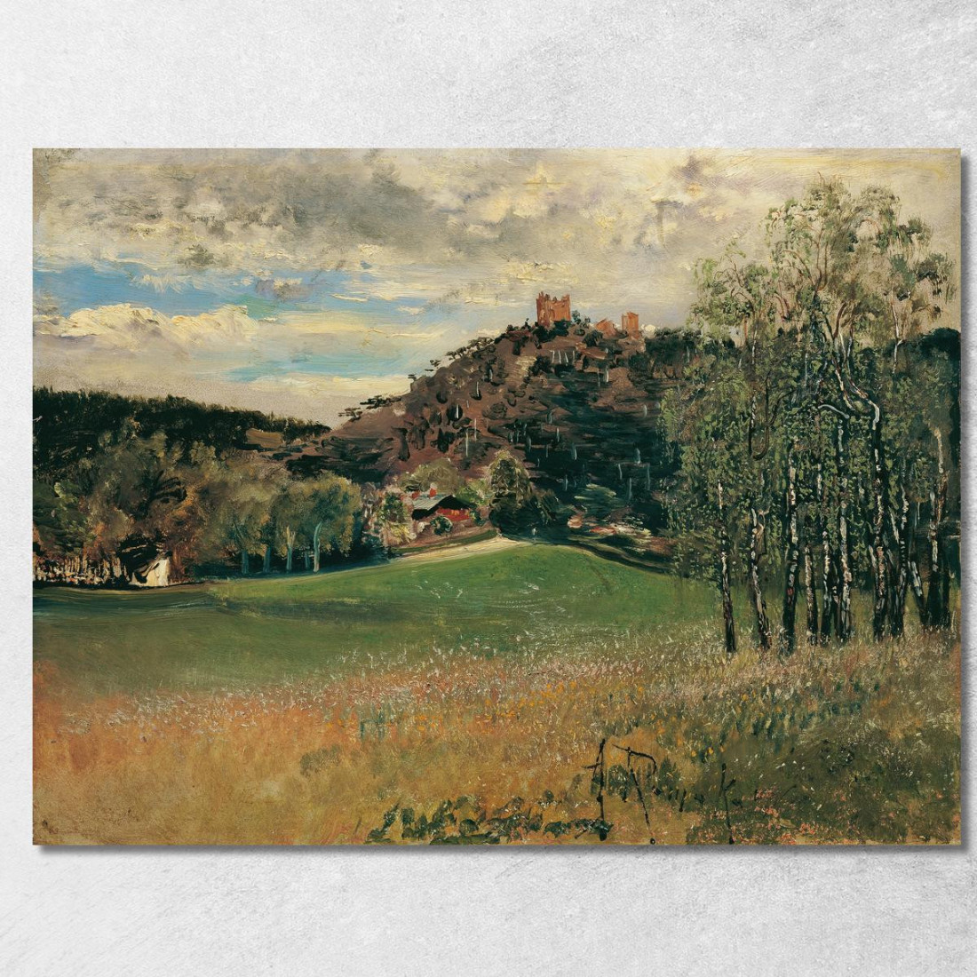Il Prato Della Fattoria A Vorderbrühl Con Le Rovine Di Mödling Anton Romako arm21 quadro stampato su tela Il Prato Della Fattoria A Vorderbrühl Con Le Rovine Di Mödling Anton Romako arm21 quadro stampato su tela