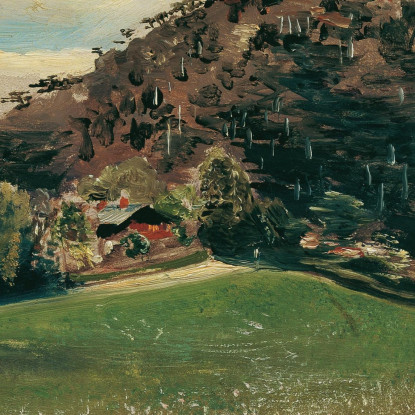 Il Prato Della Fattoria A Vorderbrühl Con Le Rovine Di Mödling Anton Romako arm21 quadro stampato su tela