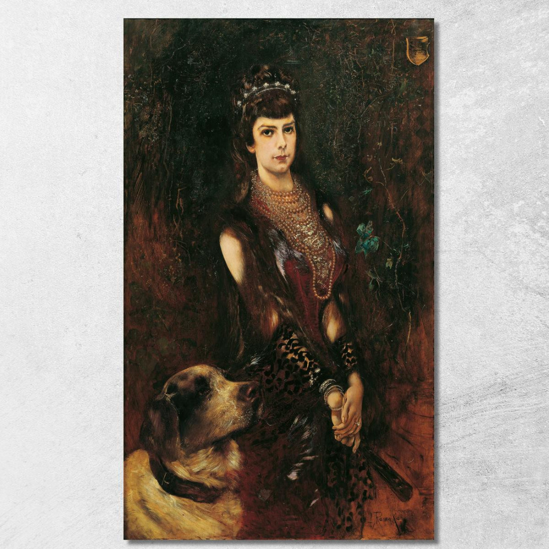 L’Imperatrice Elisabetta Con Un Cane San Bernardo Anton Romako arm33 quadro stampato su tela L’Imperatrice Elisabetta Con Un Cane San Bernardo Anton Romako arm33 quadro stampato su tela