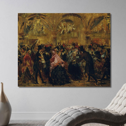 Carnevale In Piazza San Marco A Venezia Anton Romako arm34 quadro stampato su tela