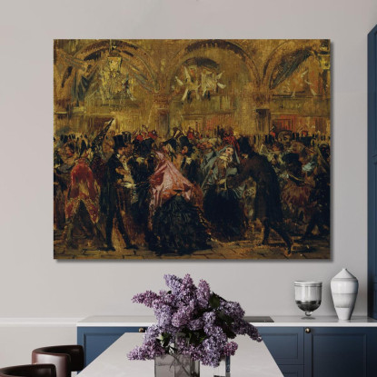 Carnevale In Piazza San Marco A Venezia Anton Romako arm34 quadro stampato su tela