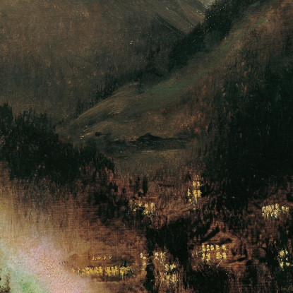 Wildbad Gastein Di Sera Con Illuminazione Bengala Anton Romako arm60 quadro stampato su tela