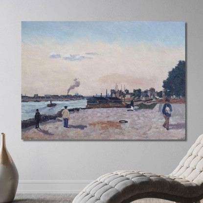 Il Molo Di Bercy Armand Guillaumin agl37 quadro stampato su tela
