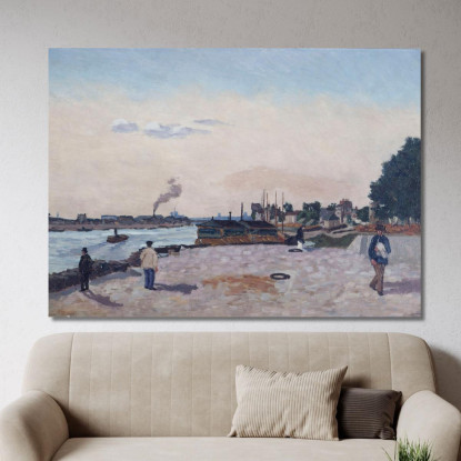 Il Molo Di Bercy Armand Guillaumin agl37 quadro stampato su tela