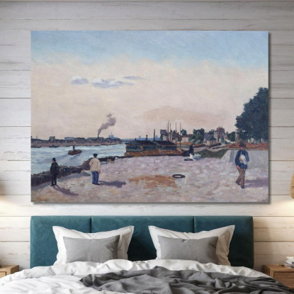 Il Molo Di Bercy Armand Guillaumin agl37 quadro stampato su tela
