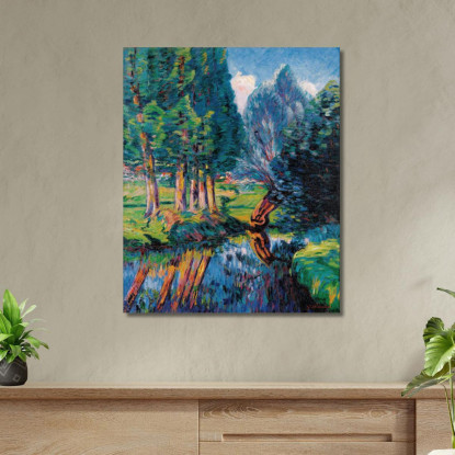 Paesaggio A Breuillet Armand Guillaumin agl70 quadro stampato su tela