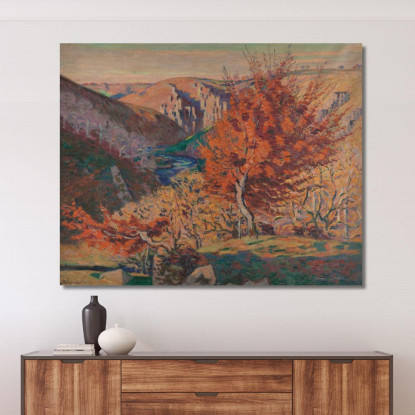 Paesaggio La Roccia Della Fileuse Armand Guillaumin agl71 quadro stampato su tela