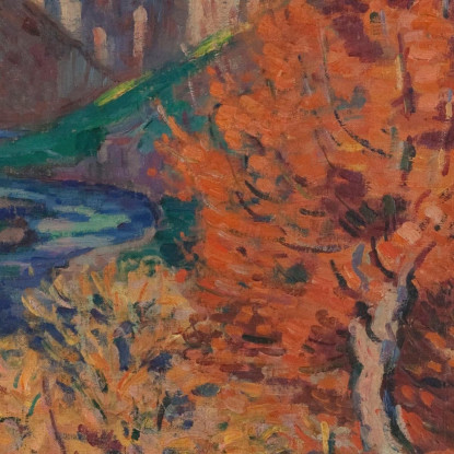 Paesaggio La Roccia Della Fileuse Armand Guillaumin agl71 quadro stampato su tela