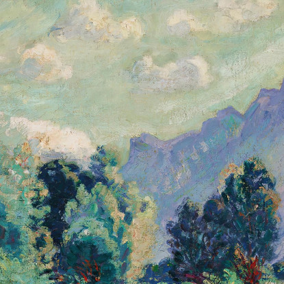 Pontcharra Valle Dell'Isère Il Monte Granier Sullo Sfondo Armand Guillaumin agl72 quadro stampato su tela