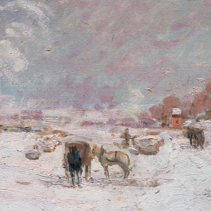 Quai Saint-Bernard Sotto La Neve Parigi Armand Guillaumin agl78 quadro stampato su tela