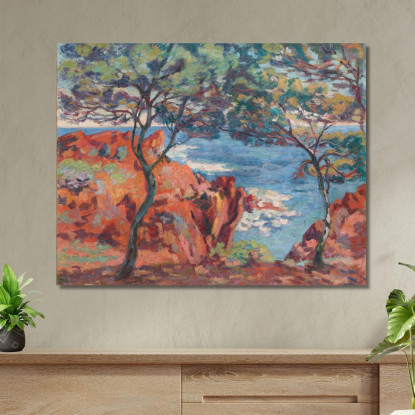 Rocce Dell'Île Besse Agay Armand Guillaumin agl82 quadro stampato su tela
