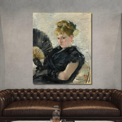 Donna Con Ventaglio Berthe Morisot bmr10 quadro stampato su tela