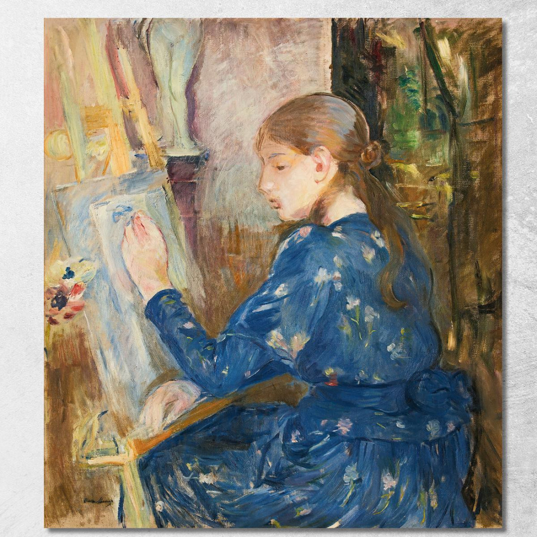 Giovane Ragazza Che Scrive Berthe Morisot bmr18 quadro stampato su tela Giovane Ragazza Che Scrive Berthe Morisot bmr18 quadro stampato su tela