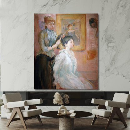 La Pettinatura Berthe Morisot bmr19 quadro stampato su tela