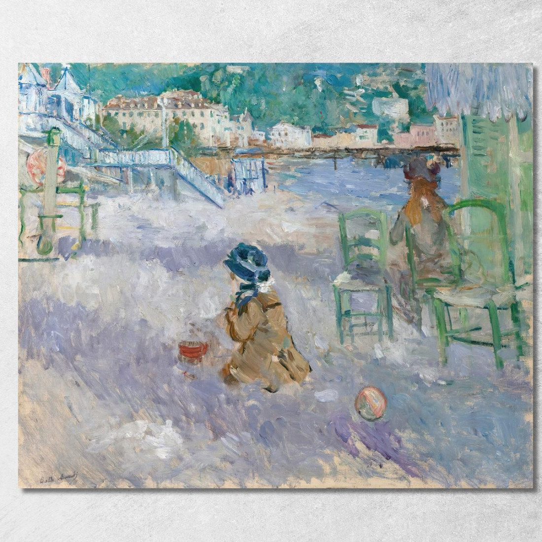 Spiaggia Di Nizza Berthe Morisot bmr28 quadro stampato su tela Spiaggia Di Nizza Berthe Morisot bmr28 quadro stampato su tela