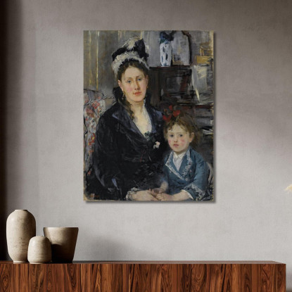 Ritratto Di Madame Boursier E Sua Figlia Berthe Morisot bmr29 quadro stampato su tela