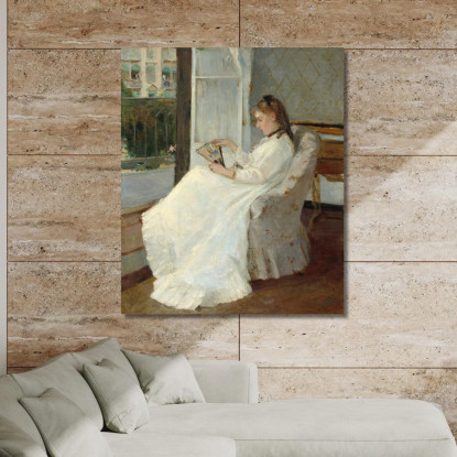 La Sorella Dell'Artista Alla Finestra Berthe Morisot bmr36 quadro stampato su tela
