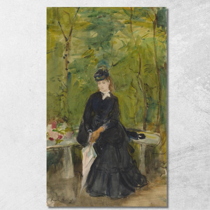 La Sorella Dell'Artista Edma Seduta In Un Parco Berthe Morisot bmr37 quadro stampato su tela