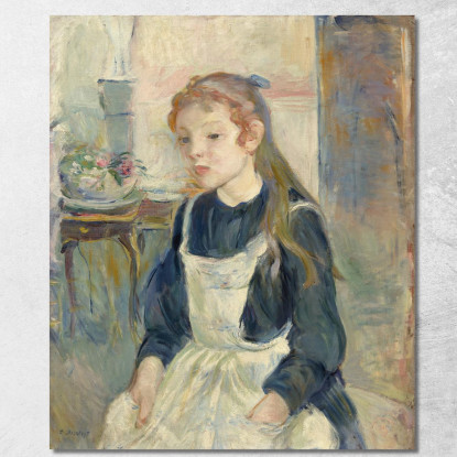 Giovane Ragazza Con Un Grembiule Berthe Morisot bmr55 quadro stampato su tela