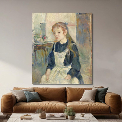 Giovane Ragazza Con Un Grembiule Berthe Morisot bmr55 quadro stampato su tela