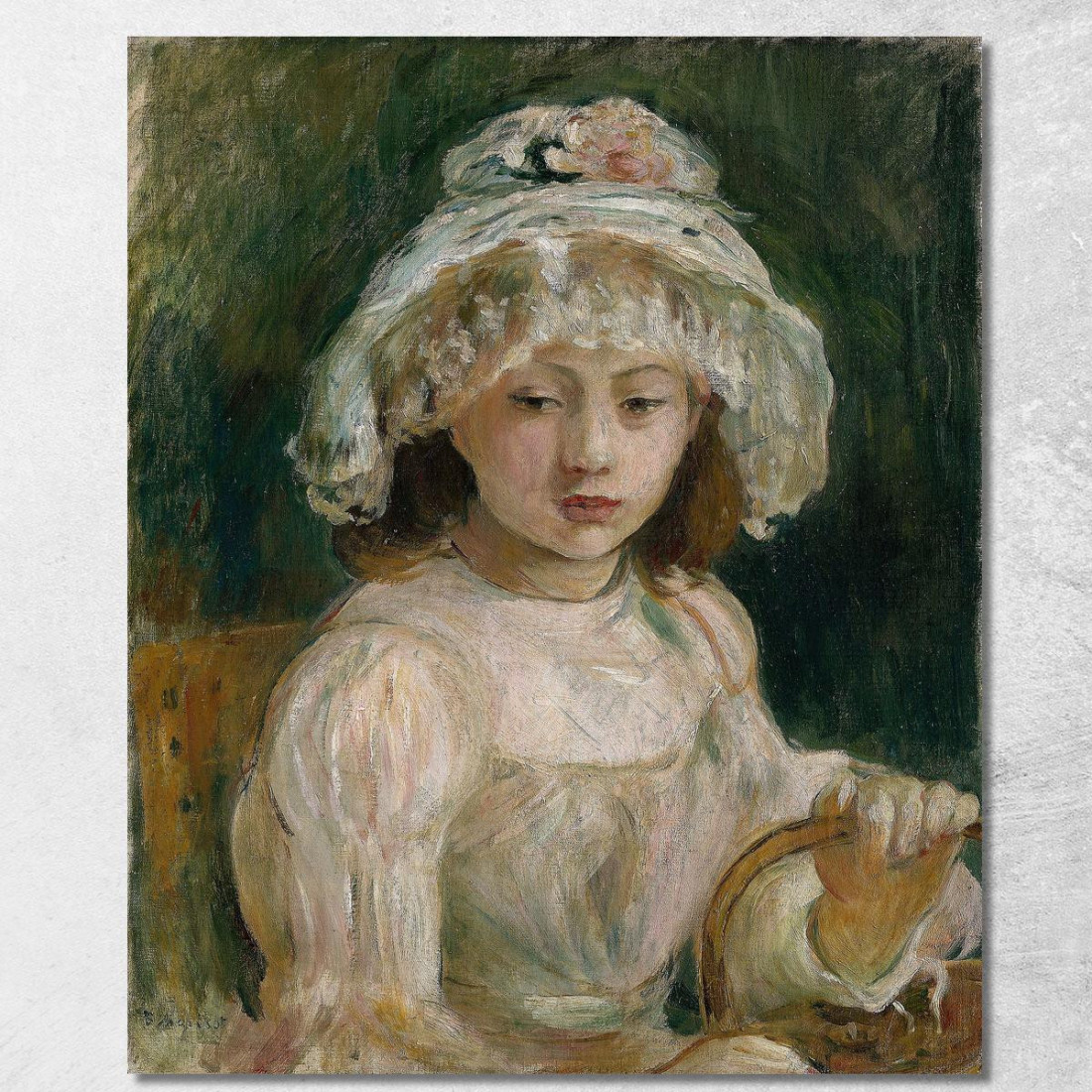 Giovane Ragazza Con Cappello Berthe Morisot bmr56 quadro stampato su tela Giovane Ragazza Con Cappello Berthe Morisot bmr56 quadro stampato su tela
